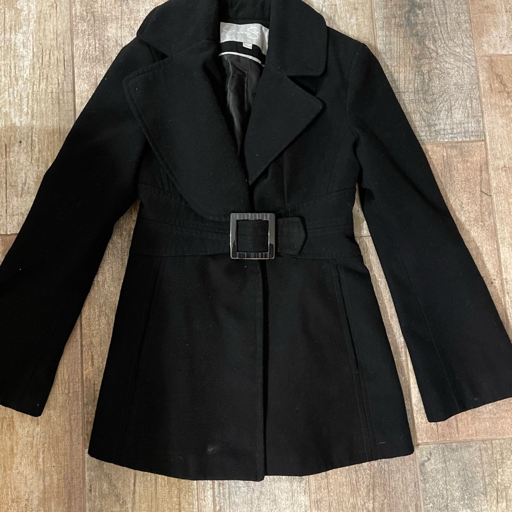 Chic Black Peacoat